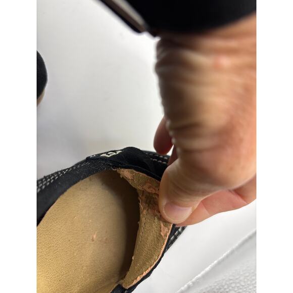 Levity Black Suede Loafer Block Heel Shoes - Picture 6 of 6